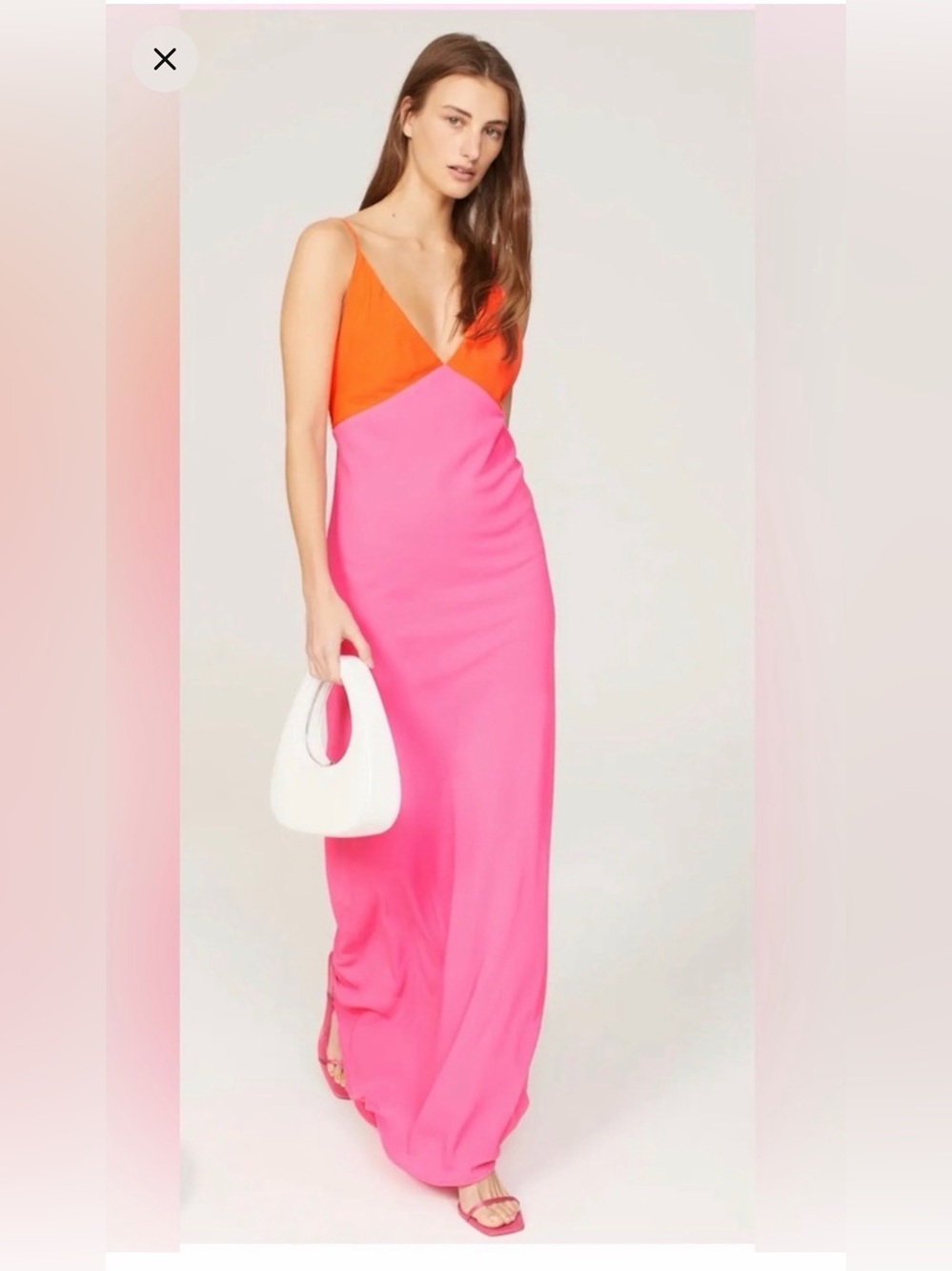 Le Superbe Hot Pink + Orange Colorblock Maxi Dress | Size 12 🔥💗 THE color combo